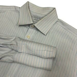 Charles Tyrwhitt Dress Shirt Mens 17 35 French Cuff Striped Button Up Slim Fit